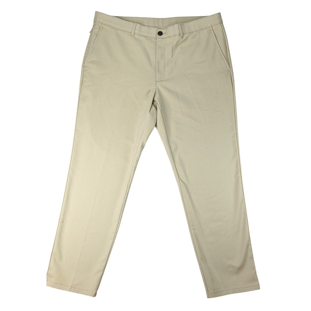 Alfani Mens Tan Flat Front Chino Pants Size 36W 30L Cotton Blend